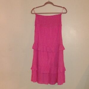 Miss Avenue Woman's Staples Vibrant Pink Ruffled Dress, Size: S